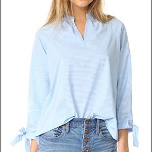 Tie sleeve popover striped tunic | Madewell